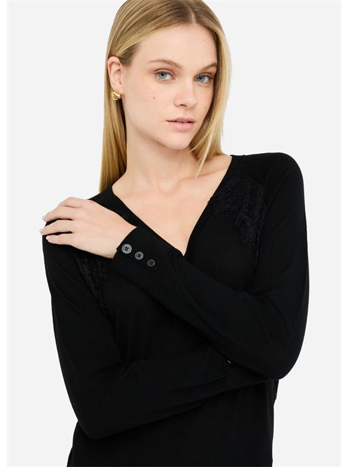 Maglia in lana con pizzo LIU JO | CF5423MA82O/22222